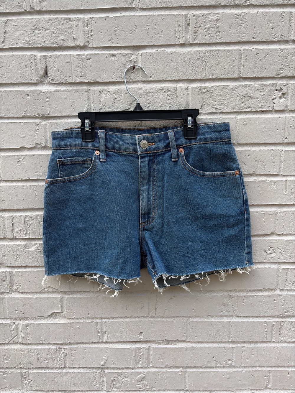 Wild Fable Raw-Hem Blue Denim Mom Jean Shorts